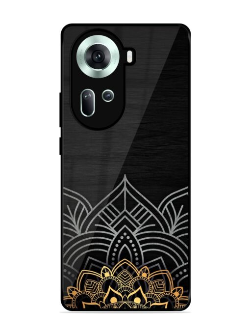 Decorative Golden Pattern Glossy Metal Phone Cover for Oppo Reno 11 (5G) Zapvi