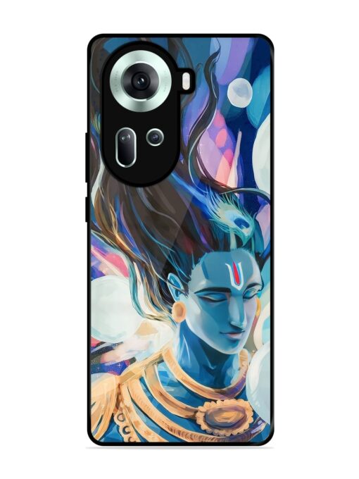 Bhagwan Sri Krishna Glossy Metal Phone Cover for Oppo Reno 11 (5G) Zapvi