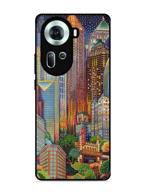 Cityscapes Art Glossy Metal Phone Cover for Oppo Reno 11 (5G) Zapvi