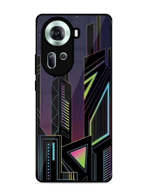 Neon Dreamscape Glossy Metal Phone Cover for Oppo Reno 11 (5G) Zapvi