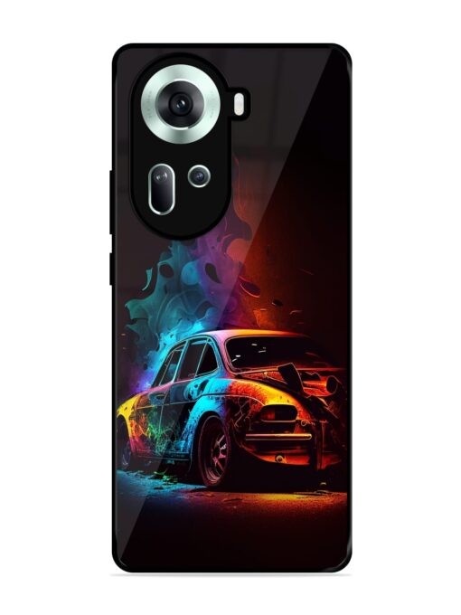 High Classic Car Art Glossy Metal Phone Cover for Oppo Reno 11 (5G) Zapvi