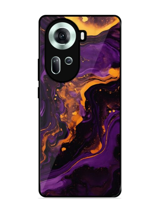 Painting Of A Purple Glossy Metal Phone Cover for Oppo Reno 11 (5G) Zapvi