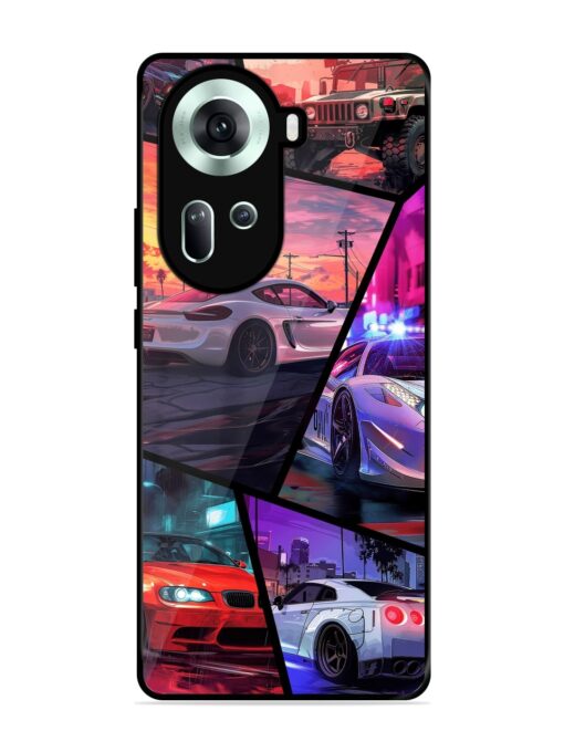 Ride In Pixels Glossy Metal Phone Cover for Oppo Reno 11 (5G) Zapvi