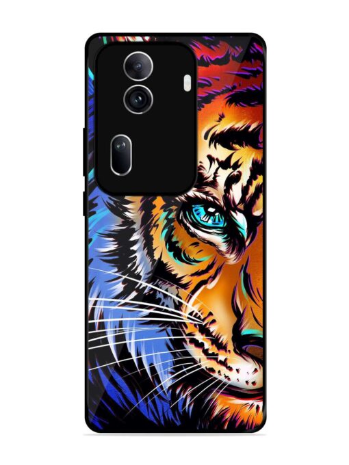 Colorful Lion Art Glossy Metal Phone Cover for Oppo Reno 11 Pro (5G) Zapvi