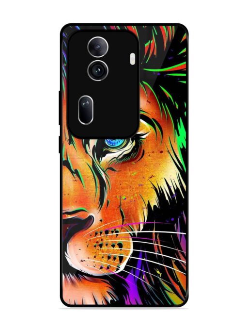 Colorful Lion Design Glossy Metal TPU Phone Cover for Oppo Reno 11 Pro (5G)