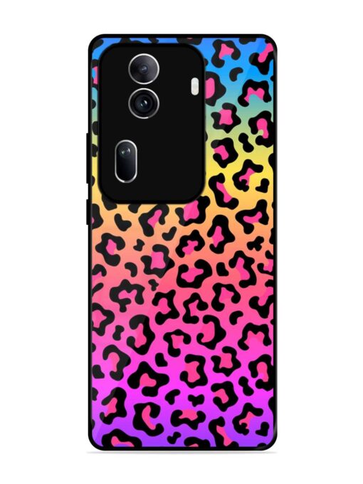 Neon Rainbow Colored Glossy Metal Phone Cover for Oppo Reno 11 Pro (5G) Zapvi