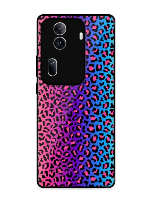 Colorful Leopard Seamless Glossy Metal Phone Cover for Oppo Reno 11 Pro (5G) Zapvi