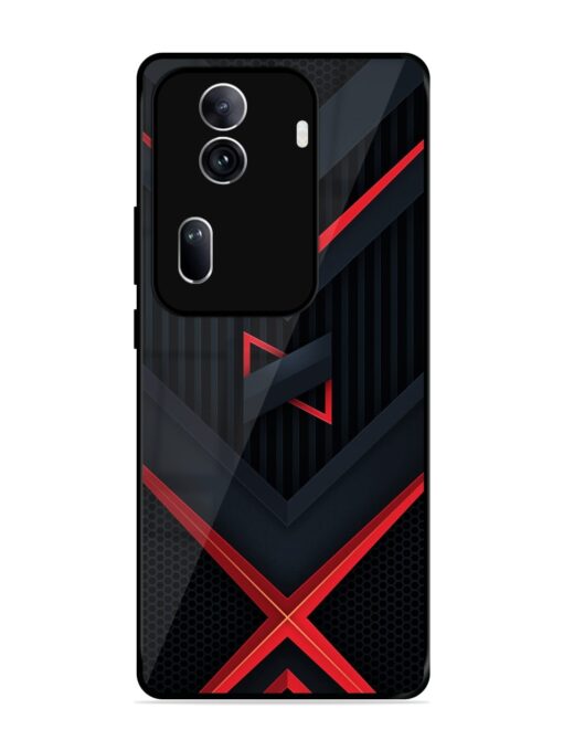 Red Gray Abstract Glossy Metal Phone Cover for Oppo Reno 11 Pro (5G)