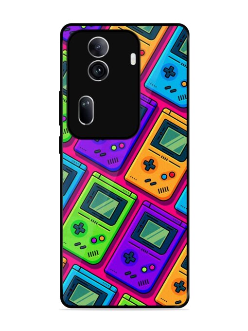 Game Seamless Pattern Glossy Metal Phone Cover for Oppo Reno 11 Pro (5G) Zapvi