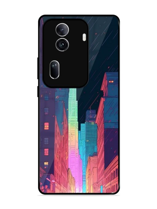 Minimal City Art Glossy Metal Phone Cover for Oppo Reno 11 Pro (5G)