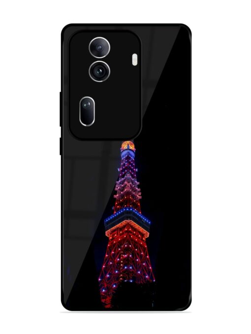 Eiffel Tower Night View Glossy Metal Phone Cover for Oppo Reno 11 Pro (5G) Zapvi