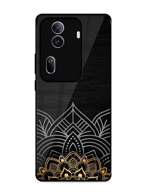 Decorative Golden Pattern Glossy Metal Phone Cover for Oppo Reno 11 Pro (5G) Zapvi