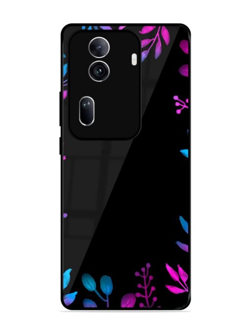 Flower Pattern Watercolor Glossy Metal Phone Cover for Oppo Reno 11 Pro (5G) Zapvi