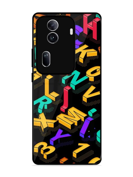 Seamless Pattern With Letters Glossy Metal Phone Cover for Oppo Reno 11 Pro (5G) Zapvi