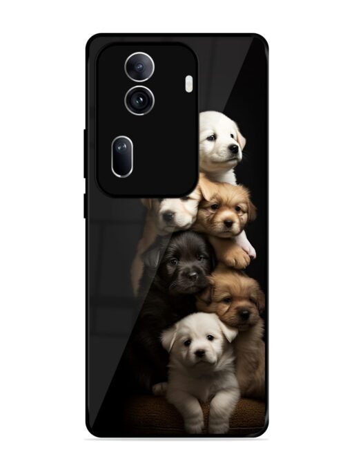 Cute Baby Dogs Glossy Metal Phone Cover for Oppo Reno 11 Pro (5G) Zapvi