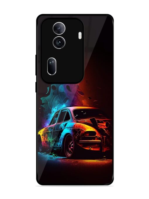 High Classic Car Art Glossy Metal Phone Cover for Oppo Reno 11 Pro (5G)