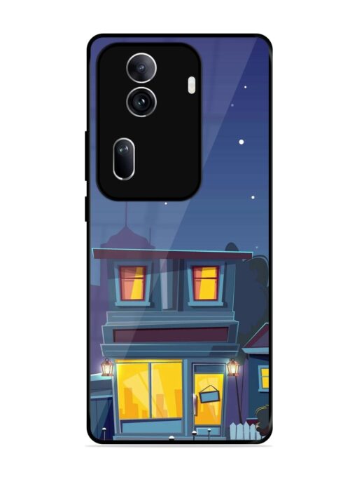 Vector Night House Glossy Metal Phone Cover for Oppo Reno 11 Pro (5G)