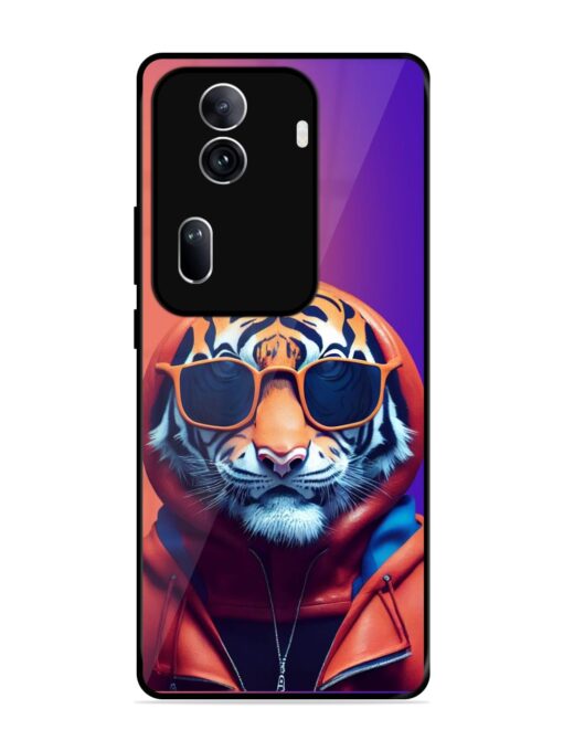 Tiger Animation Glossy Metal Phone Cover for Oppo Reno 11 Pro (5G)