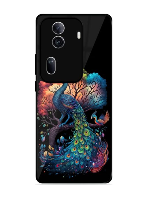 Peacock Tree Art Glossy Metal Phone Cover for Oppo Reno 11 Pro (5G) Zapvi