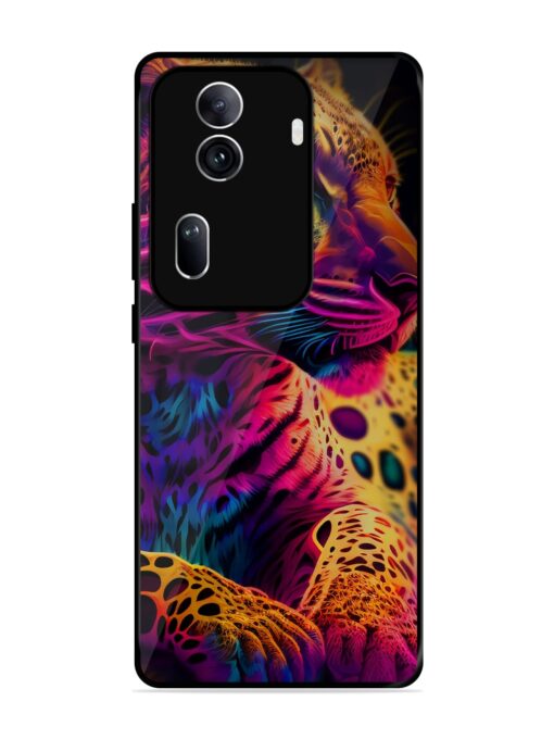 Leopard Art Glossy Metal Phone Cover for Oppo Reno 11 Pro (5G) Zapvi