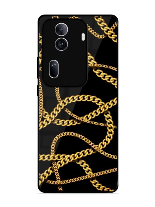 Decorative Golde Chain Glossy Metal Phone Cover for Oppo Reno 11 Pro (5G) Zapvi