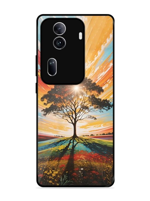 Abstract Tree Colorful Art Glossy Metal Phone Cover for Oppo Reno 11 Pro (5G) Zapvi