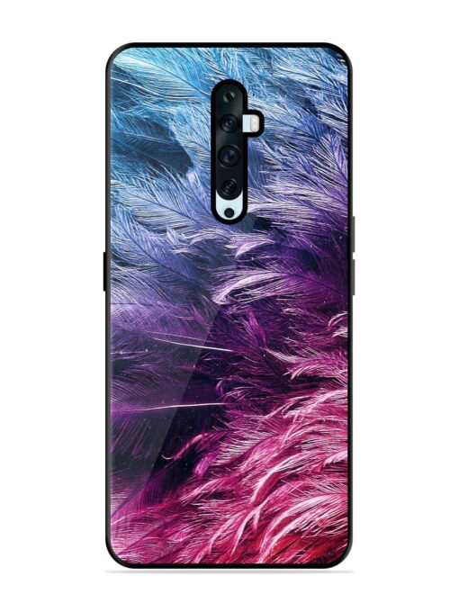 Light Grey Feather Background Glossy Metal Phone Cover for Oppo Reno 2F Zapvi