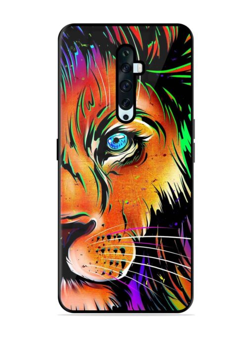 Colorful Lion Design Glossy Metal TPU Phone Cover for Oppo Reno 2F