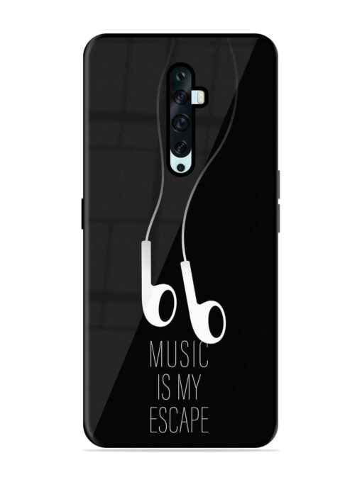 Music Is My Escape Glossy Metal Phone Cover for Oppo Reno 2F