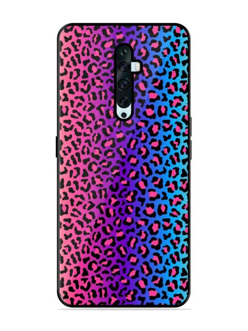 Colorful Leopard Seamless Glossy Metal Phone Cover for Oppo Reno 2F Zapvi