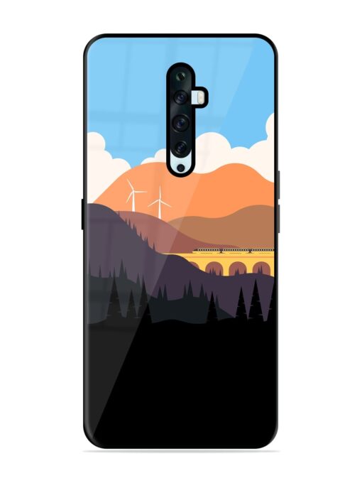 Minimal Mountain Vector Glossy Metal Phone Cover for Oppo Reno 2F