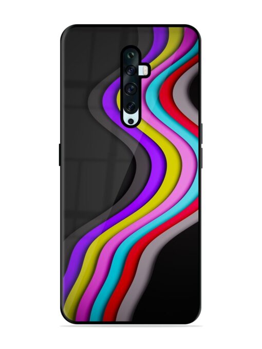 Liquid Blue Abstract Glossy Metal Phone Cover for Oppo Reno 2F Zapvi