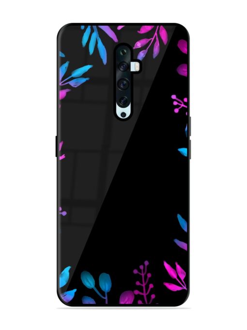 Flower Pattern Watercolor Glossy Metal Phone Cover for Oppo Reno 2F Zapvi