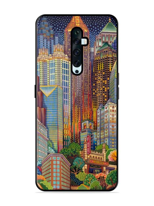 Cityscapes Art Glossy Metal Phone Cover for Oppo Reno 2F