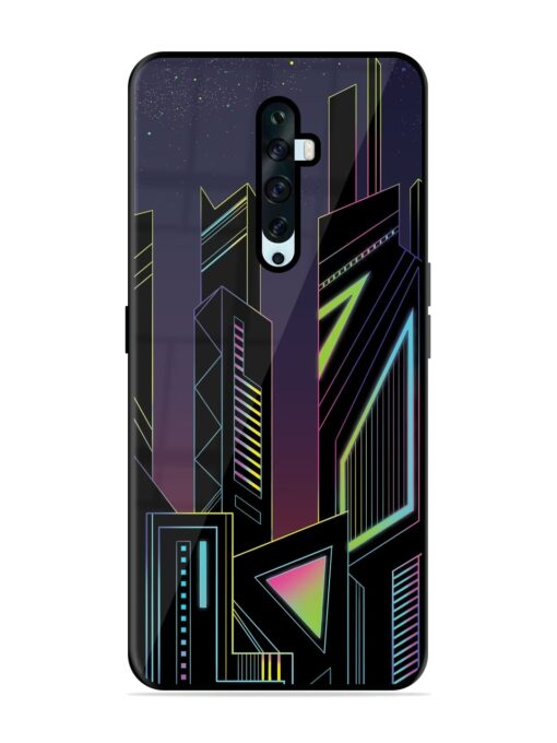 Neon Dreamscape Glossy Metal Phone Cover for Oppo Reno 2F Zapvi