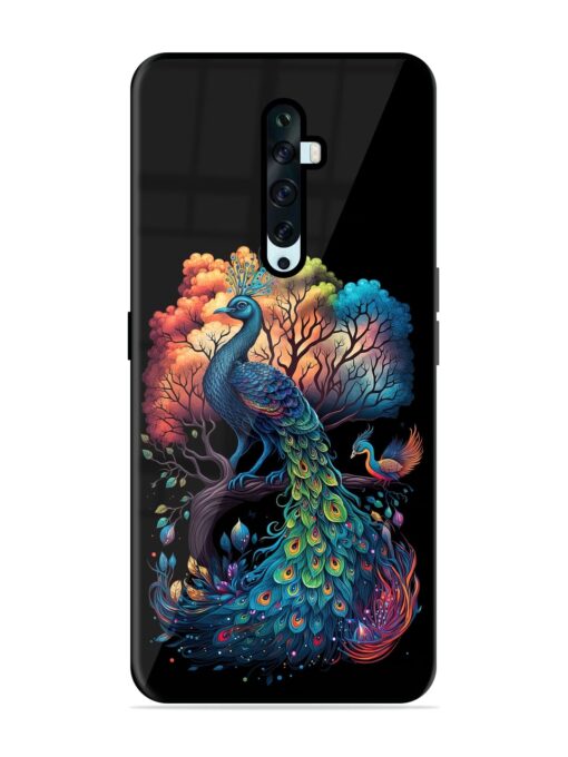 Peacock Tree Art Glossy Metal Phone Cover for Oppo Reno 2F Zapvi