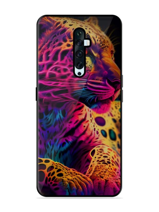 Leopard Art Glossy Metal Phone Cover for Oppo Reno 2F