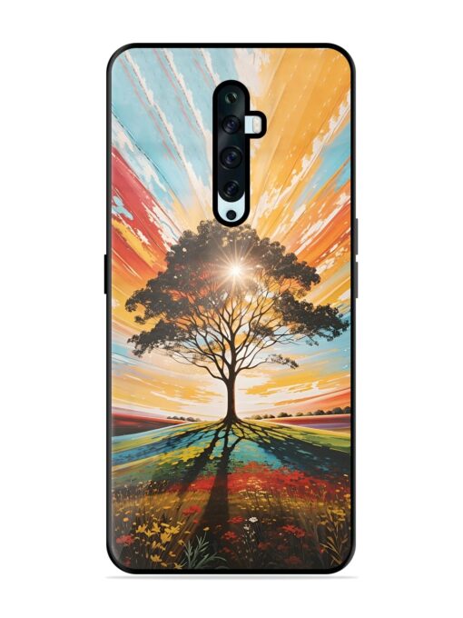 Abstract Tree Colorful Art Glossy Metal Phone Cover for Oppo Reno 2F Zapvi