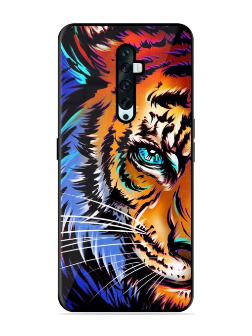 Colorful Lion Art Glossy Metal Phone Cover for Oppo Reno 2Z