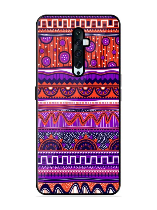 Ethnic Seamless Pattern Glossy Metal TPU Phone Cover for Oppo Reno 2Z Zapvi