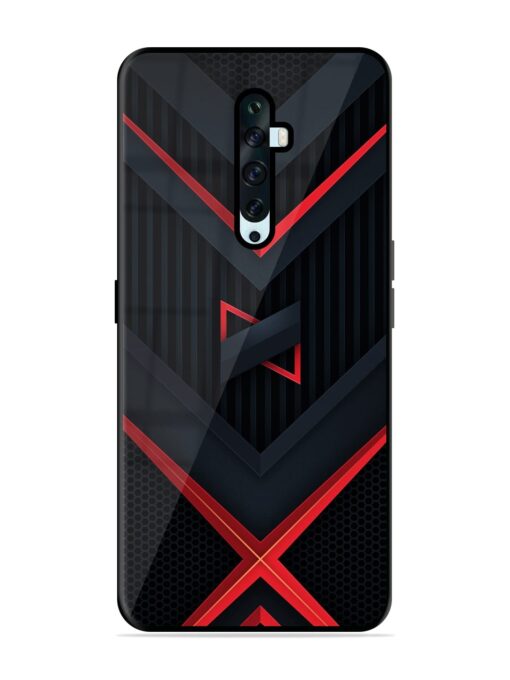 Red Gray Abstract Glossy Metal Phone Cover for Oppo Reno 2Z Zapvi