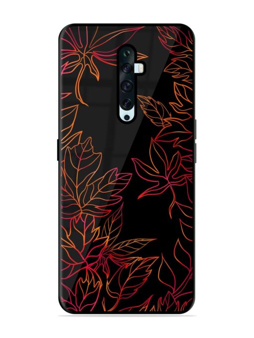 Red Floral Pattern Glossy Metal Phone Cover for Oppo Reno 2Z Zapvi