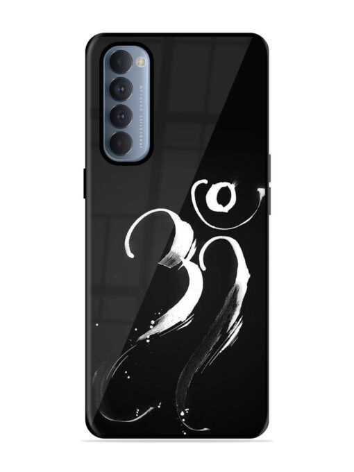 Om Logo Glossy Metal Phone Cover for Oppo Reno 4 Pro Zapvi