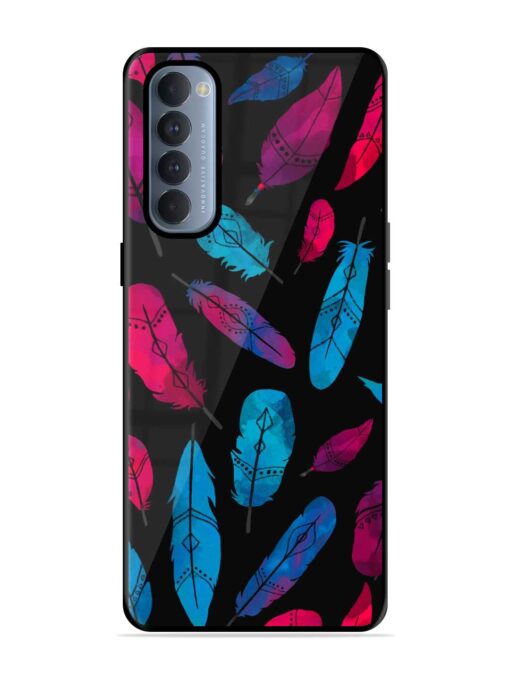 Feather Art Glossy Metal Phone Cover for Oppo Reno 4 Pro Zapvi