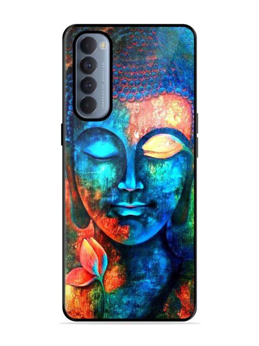 Buddha Painting Glossy Metal Phone Cover for Oppo Reno 4 Pro