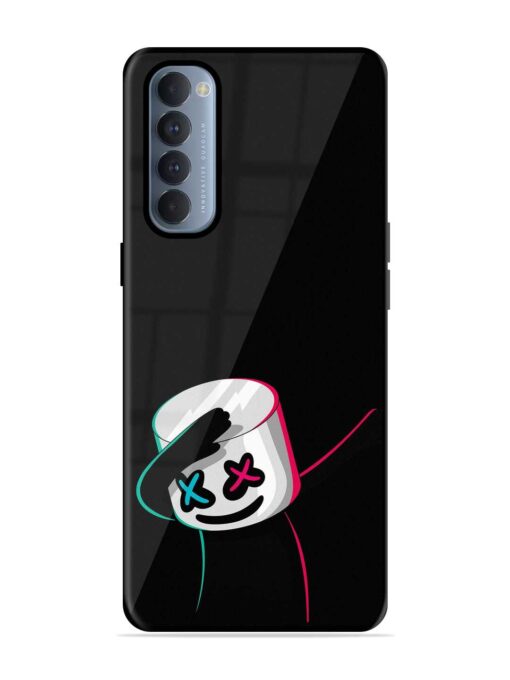 Black Marshmallow Glossy Metal Phone Cover for Oppo Reno 4 Pro Zapvi