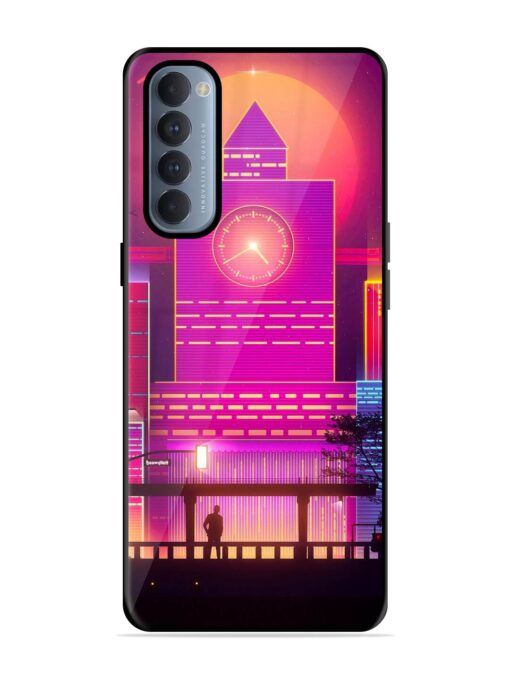 Clock Tower Glossy Metal TPU Phone Cover for Oppo Reno 4 Pro