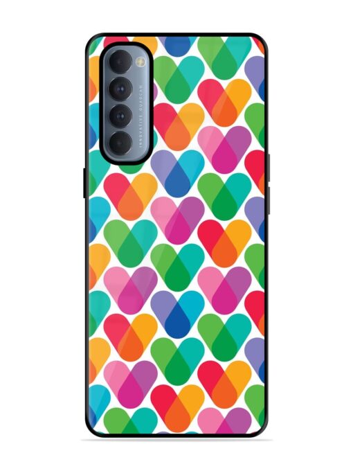 Overlapping Colors Colorful Glossy Metal TPU Phone Cover for Oppo Reno 4 Pro