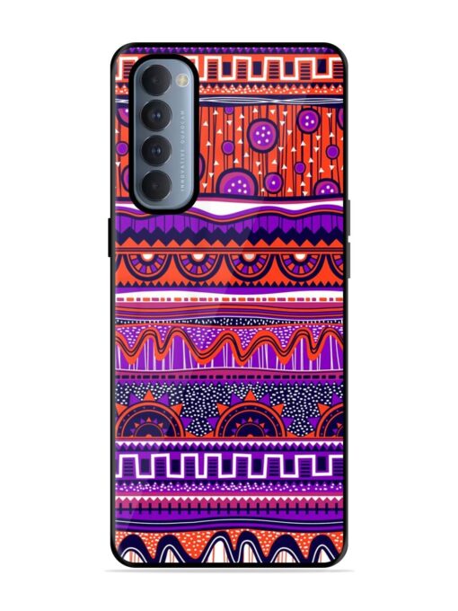 Ethnic Seamless Pattern Glossy Metal TPU Phone Cover for Oppo Reno 4 Pro Zapvi