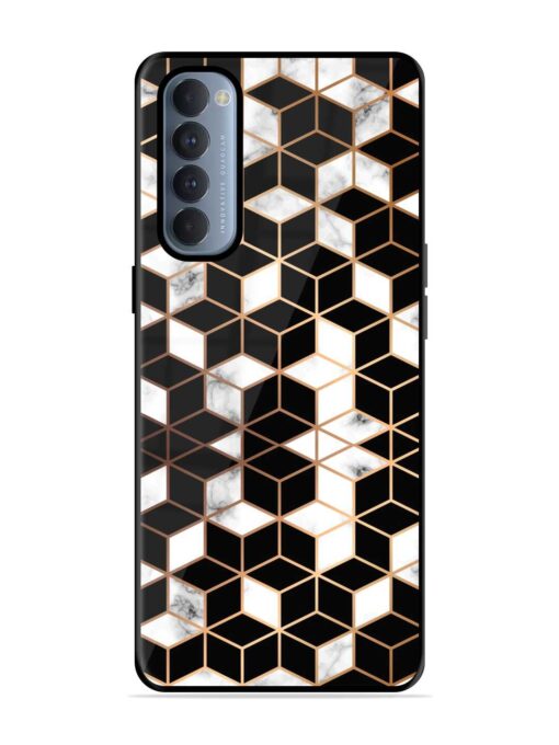 Vector Marble Texture Glossy Metal Phone Cover for Oppo Reno 4 Pro Zapvi